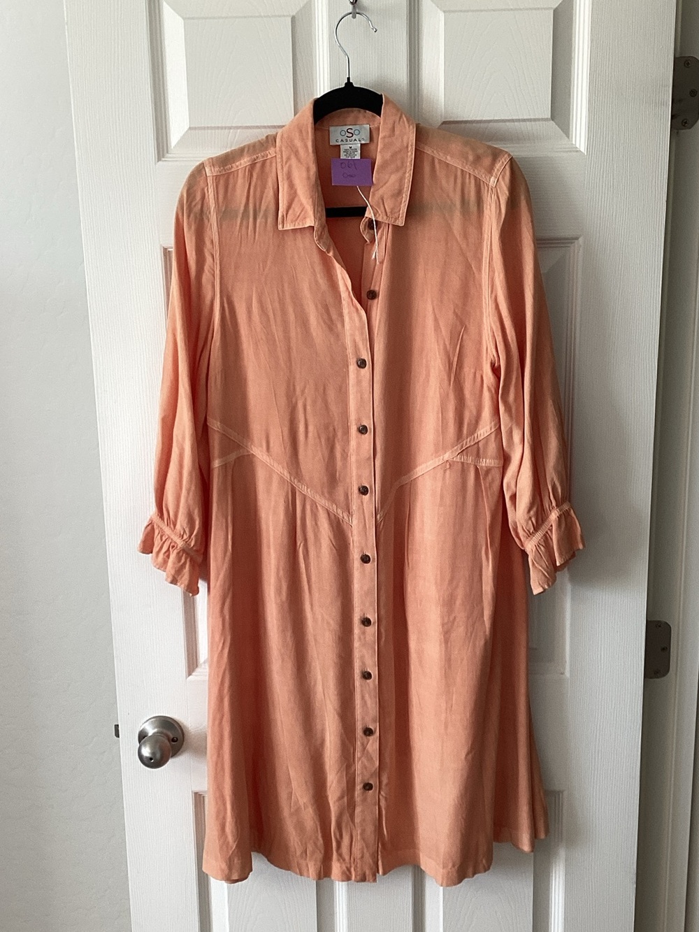 OSO Peach High-Low Button-Front Women's Dress